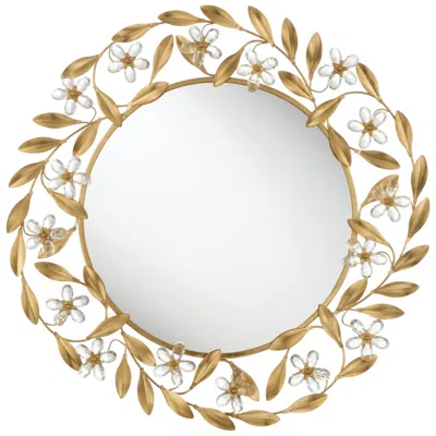 Crystorama Marselle 30'' Antique Gold Mirror