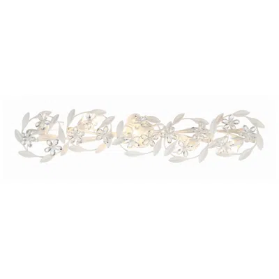 Crystorama Marselle 42" Wide Matte White 5-light Bath Light In Silver