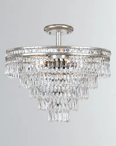 Crystorama Mercer 6-light Hand-cut Crystal Convertible Chandelier In Metallic