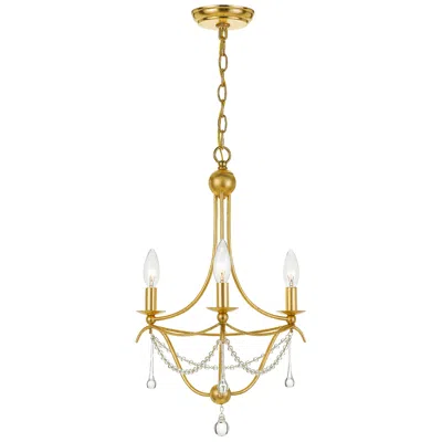 Crystorama Metro 15 1/2"w 3-light Antique Gold Chandelier