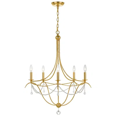 Crystorama Metro 27.5'' Antique Gold Chandelier