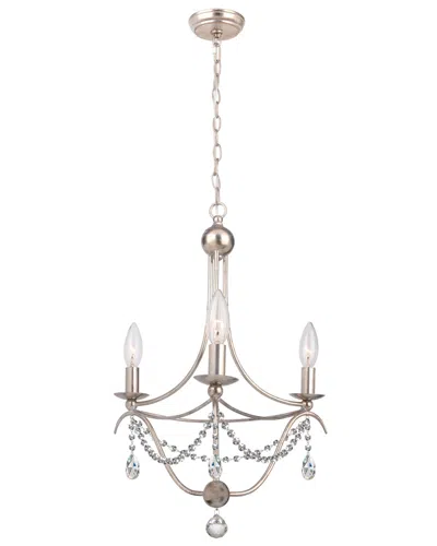 Crystorama Metro Ii 3-light Mini Chandelier In Silver