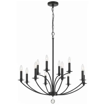 Crystorama Mila 32'' Black Chandelier