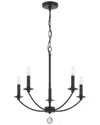 Crystorama Mila 5-light Black Chandelier In Black