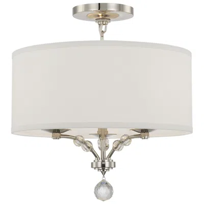 Crystorama Mirage 18" Wide Nickel Semi-flush Ceiling Light In Silver