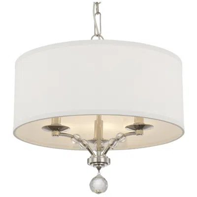 Crystorama Mirage 18" Wide Polished Nickel 3-light Pendant In White