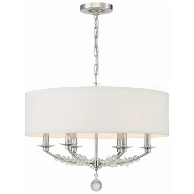 Crystorama Mirage 24"w Polished Nickel 6-light Chandelier In Silver