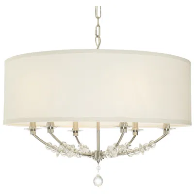 Crystorama Mirage 30" Wide Polished Nickel Pendant Light In Neutral