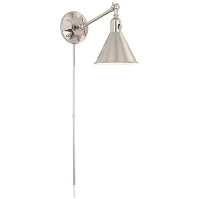 Crystorama Morgan 7" High Polished Nickel Wall Sconce In Silver