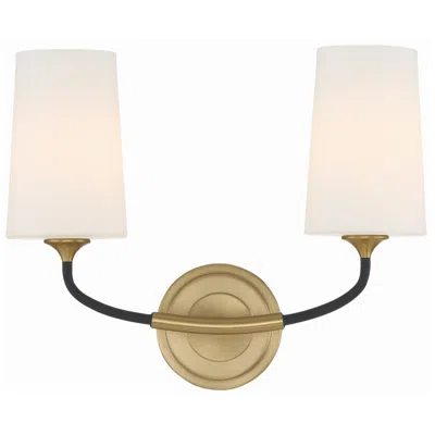 Crystorama Niles 12" High Modern Gold 2-light Wall Sconce