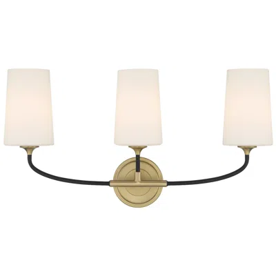 Crystorama Niles 23.5'' Black Forged + Modern Gold Bathroom Vanity In Multi