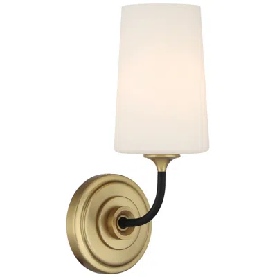 Crystorama Niles 4.75'' Black Forged + Modern Gold Sconce In Multi