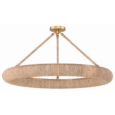 Crystorama Oakley 32'' Integrated Led Soft Gold Semi Flush Mount In Brown