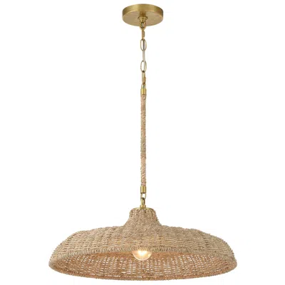 Crystorama Odessa 20 1/2" Wide Gold And Natural Rope Pendant In Brown