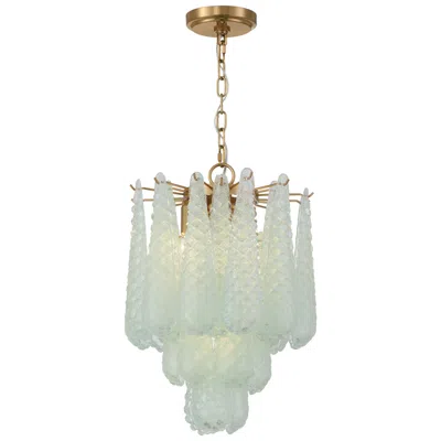 Crystorama Ollie 14.25'' Aged Brass Chandelier In Green