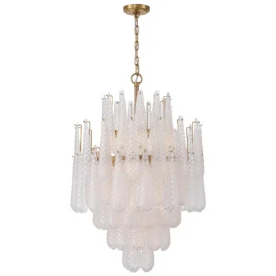 Crystorama Ollie 26.25'' Aged Brass Chandelier In Pink