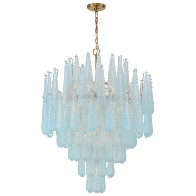 Crystorama Ollie 33.25'' Aged Brass Chandelier In Blue