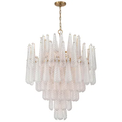 Crystorama Ollie 33.25'' Aged Brass Chandelier In Pink