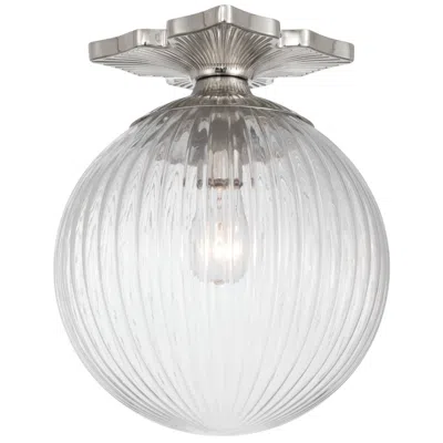 Crystorama Orly 10'' Polished Nickel Semi Flush Mount In Gray