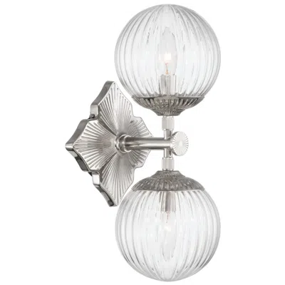Crystorama Orly 7.5'' Polished Nickel Sconce In Gray