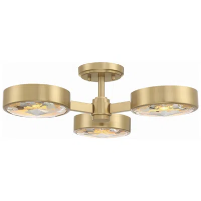 Crystorama Orson 22 1/2"w Modern Gold 3-light Ceiling Light