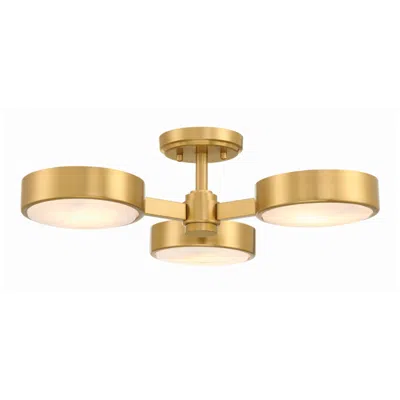 Crystorama Orson 22 1/2"w Modern Gold 3-light Ceiling Light