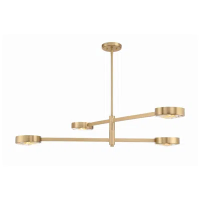 Crystorama Orson 54" Wide Modern Gold 5-light Chandelier