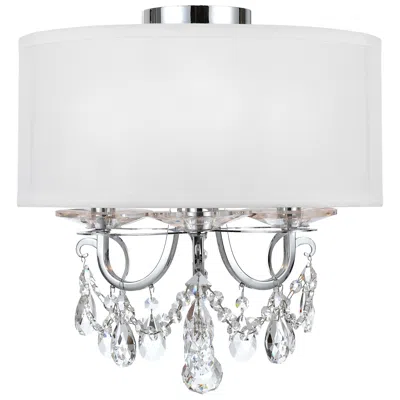 Crystorama Othello 14" Wide Polished Chrome 3-light Ceiling Light In Silver