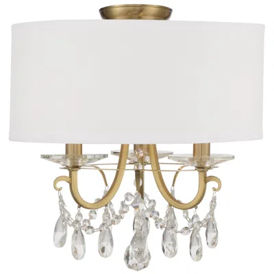 Crystorama Othello 14"w Vibrant Gold 3-light Ceiling Light