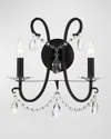 Crystorama Othello 2-light Crystal Polished Chrome Sconce In Matte Black