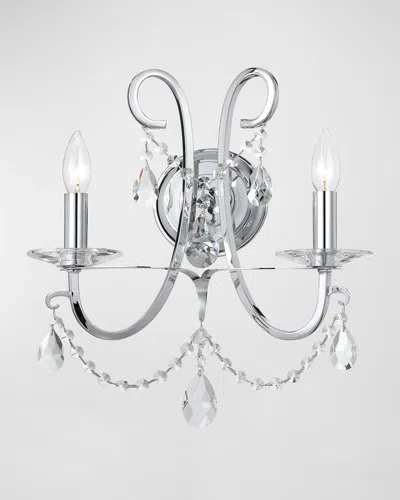 Crystorama Othello 2-light Crystal Polished Chrome Sconce In Metallic