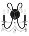 Crystorama Othello 2-light Matte Black Wall Mount In Black