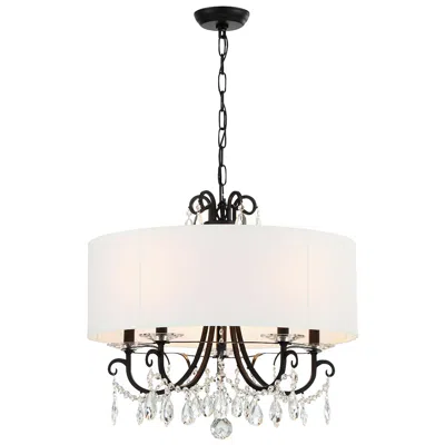 Crystorama Othello 24" Wide Matte Black Crystal 5-light Chandelier