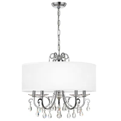 Crystorama Othello 24"w Chrome 5-light Crystal Chandelier In Silver