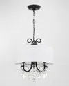 Crystorama Othello 3-light Clear Crystal Polished Chrome Mini Chandelier With Drum Shade In Black