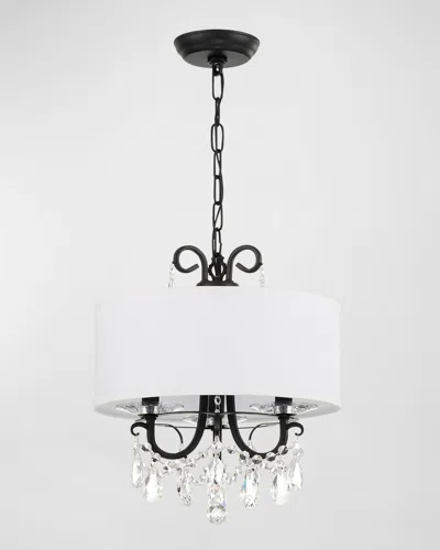 Crystorama Othello 3-light Clear Crystal Polished Chrome Mini Chandelier With Drum Shade In Black