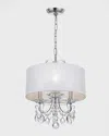 Crystorama Othello 3-light Clear Crystal Polished Chrome Mini Chandelier With Drum Shade In Metallic