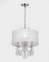 Crystorama Othello 3-light Clear Crystal Polished Chrome Mini Chandelier With Drum Shade In Black
