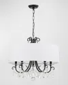 Crystorama Othello 5-light Clear Crystal Polished Chrome Chandelier With Drum Shade In Matte Black