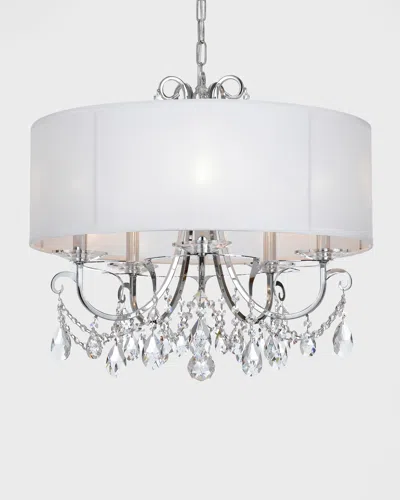 Crystorama Othello 5-light Clear Crystal Polished Chrome Chandelier With Drum Shade In Metallic