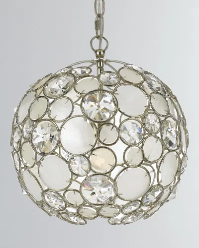 Crystorama Palla 1-light Antiqued Silver Sphere Mini Chandelier In Metallic