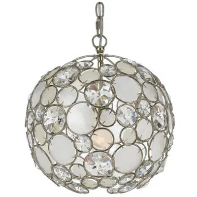 Crystorama Palla 13" Wide Antique Silver Orb Pendant Light In Multi