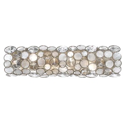 Crystorama Palla 24" Wide Antique Silver Bath Light In Metallic