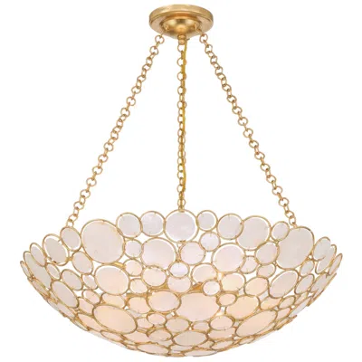 Crystorama Palla 24.5'' Antique Gold Chandelier In Brown