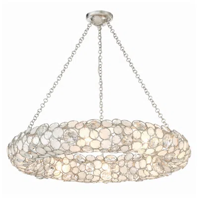 Crystorama Palla 32" Wide Antique Silver 8-light Chandelier In Multi