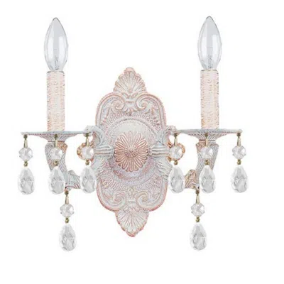 Crystorama Paris Market 10'' Hand Cut Crystal Antique White Sconce