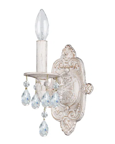 Crystorama Paris Market 1-light Antique White Crystal Sconce In Neutral