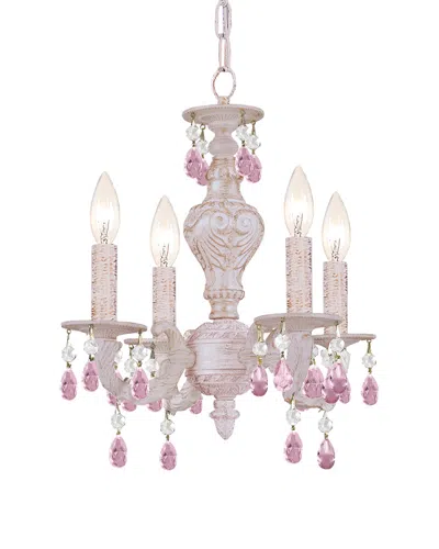 Crystorama Paris Market 4-light Crystal Mini Chandelier I In Pink