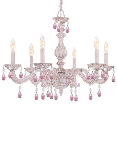 Crystorama Paris Market 6-light Chandelier In Pink