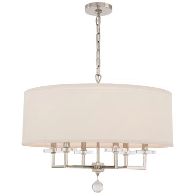 Crystorama Paxton 25 3/4" Wide Polished Nickel 6-light Chandelier In Neutral